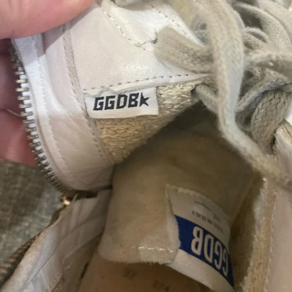 Golden Goose Slide High-Top Sneakers in Gray and White Women Size 37